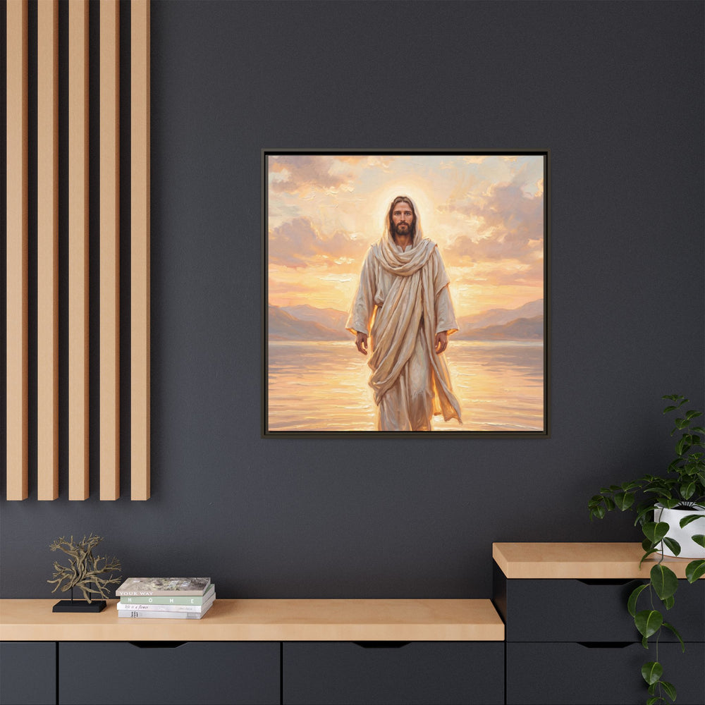 By the Shore at Dawn – Framed Canvas