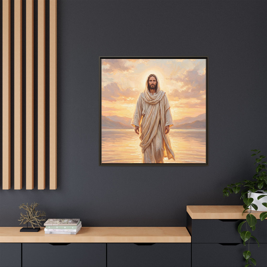 By the Shore at Dawn – Framed Canvas