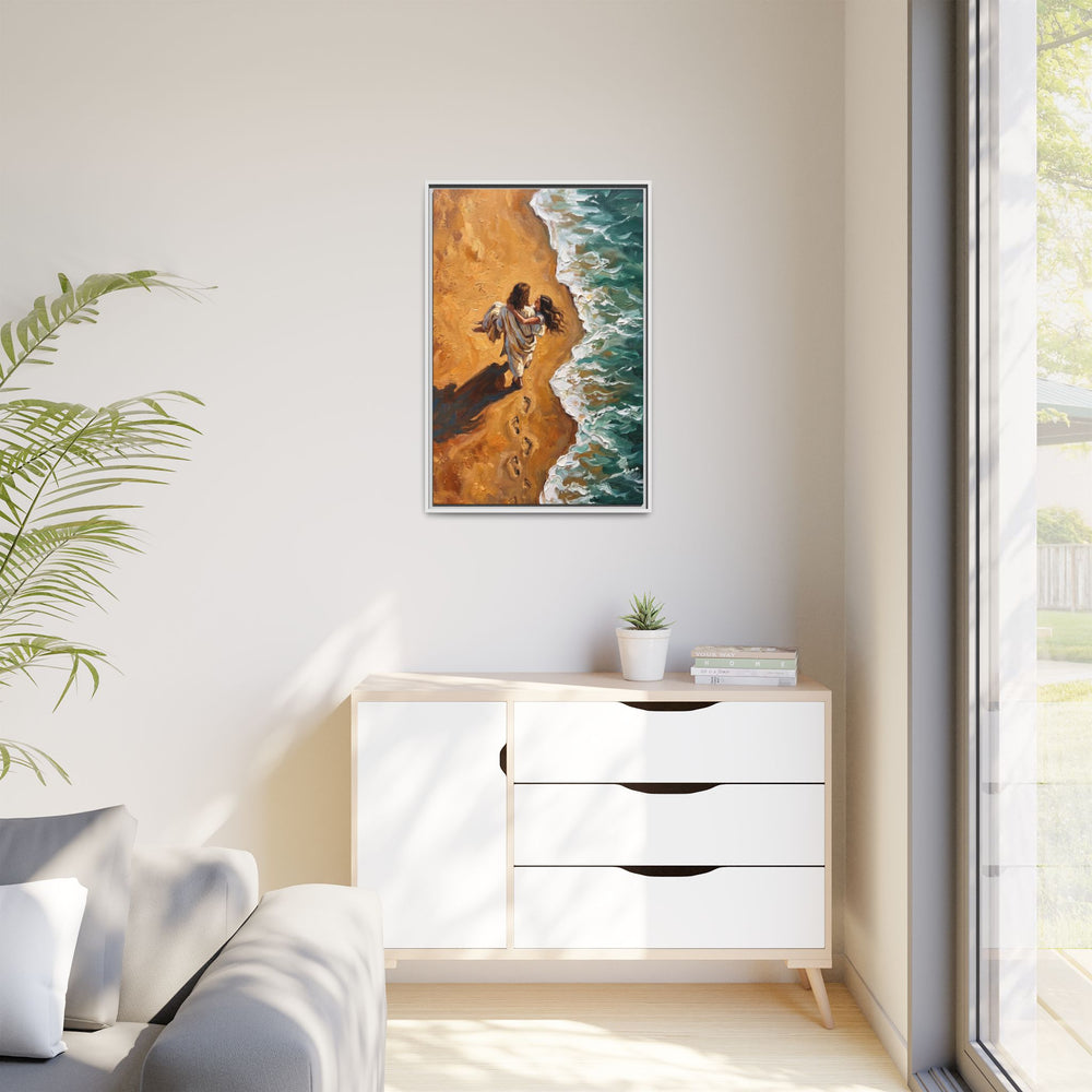 Carried in His Arms – Framed Canvas