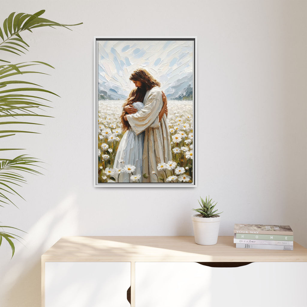 Held by Jesus – Framed Canvas