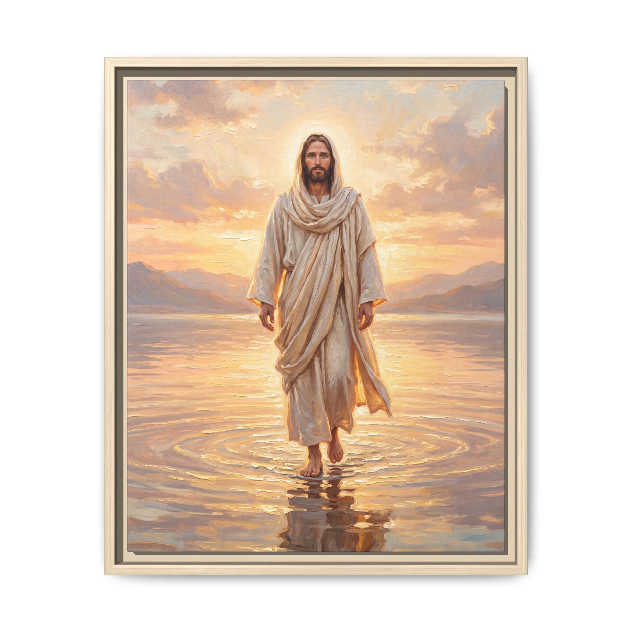 By the Shore at Dawn – Framed Canvas