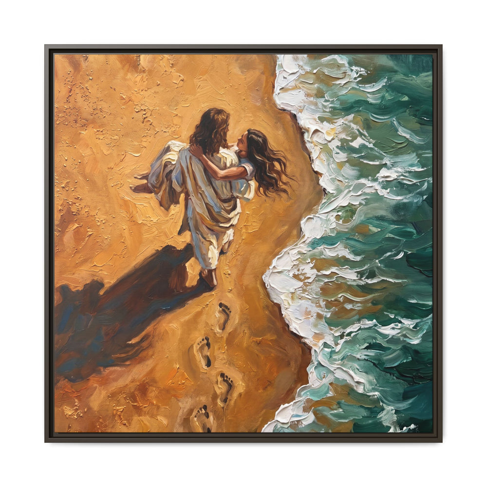 Carried in His Arms – Framed Canvas
