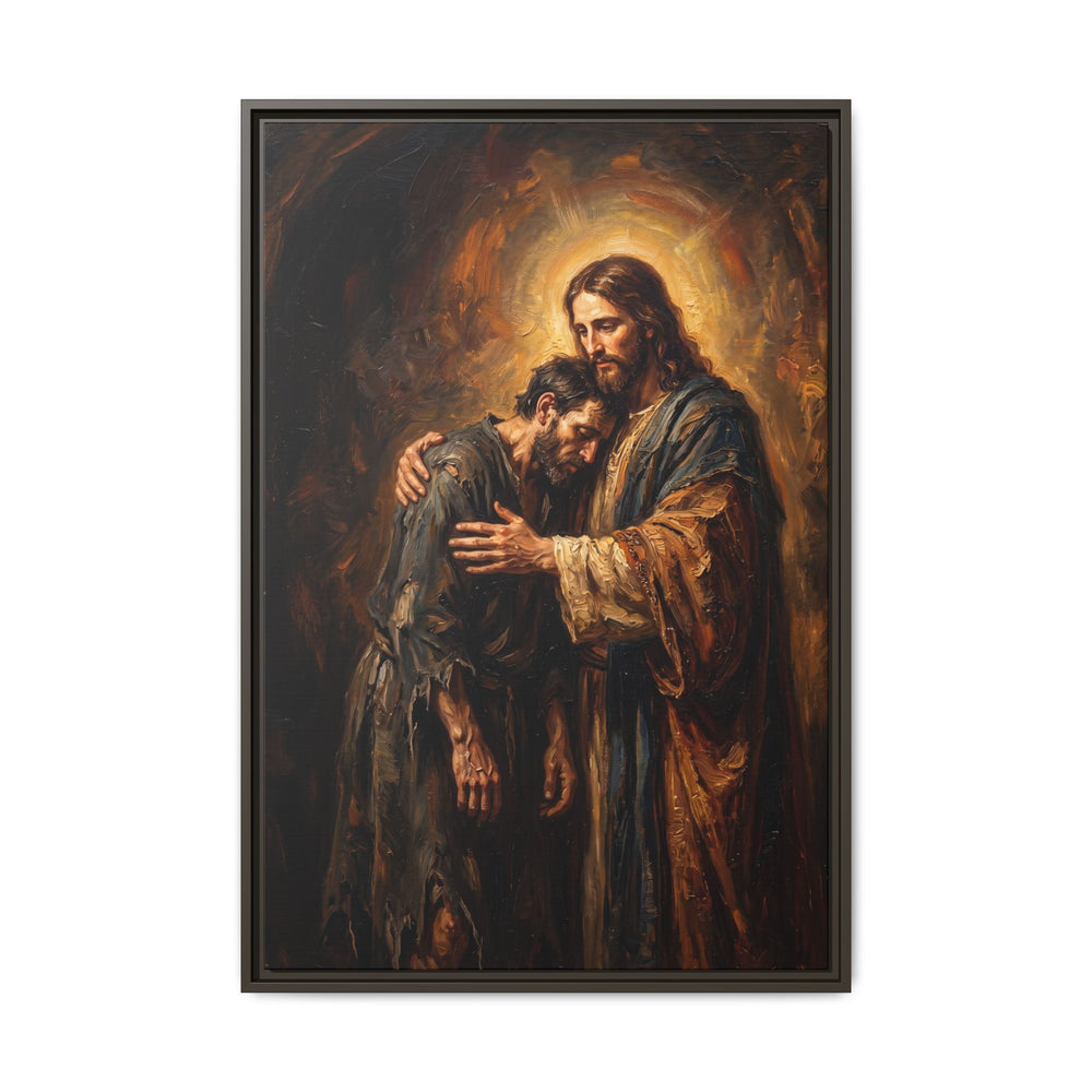 The Embrace of Christ – Framed Canvas