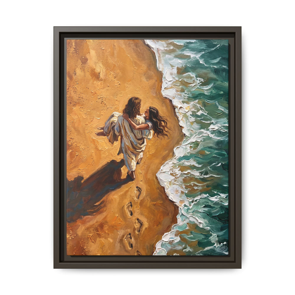 Carried in His Arms – Framed Canvas