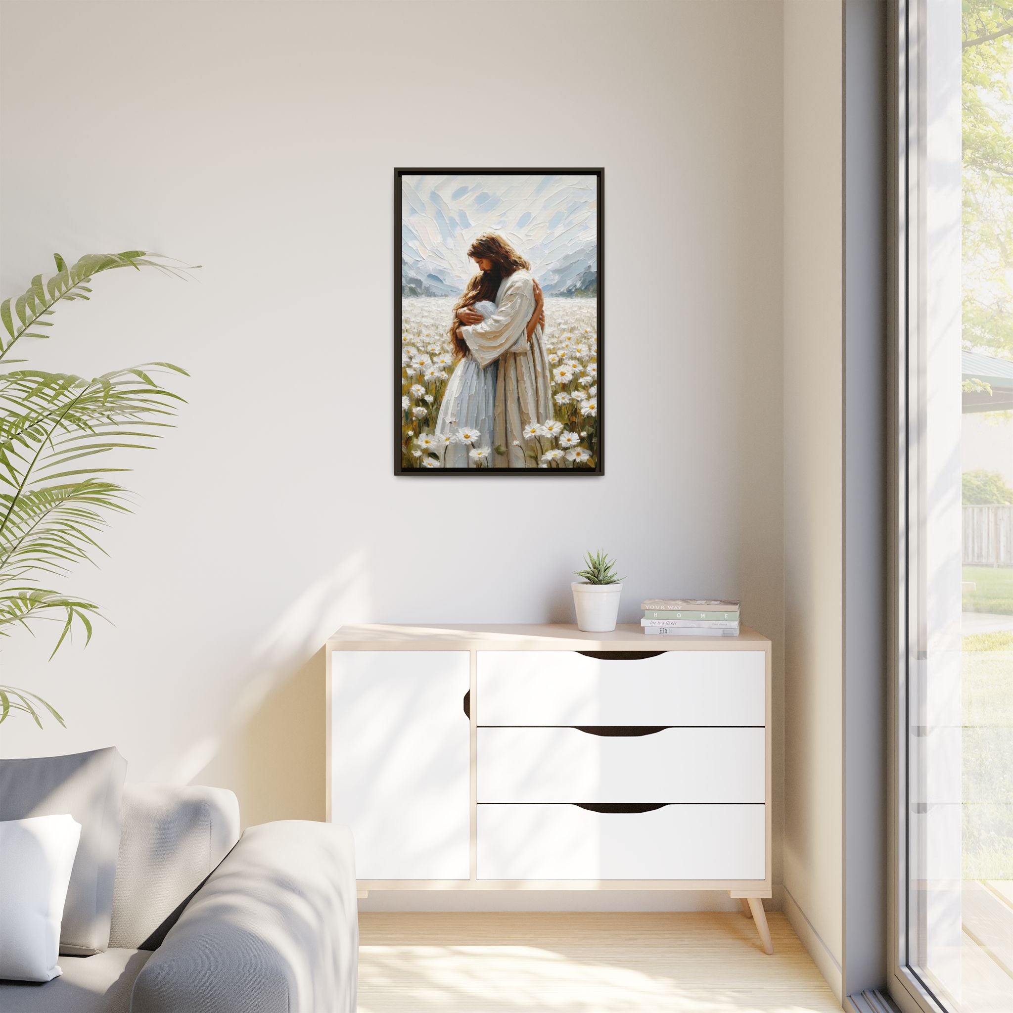 Held by Jesus – Framed Canvas