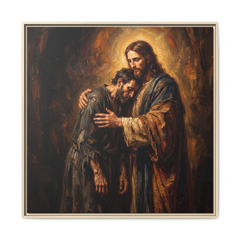 The Embrace of Christ – Framed Canvas
