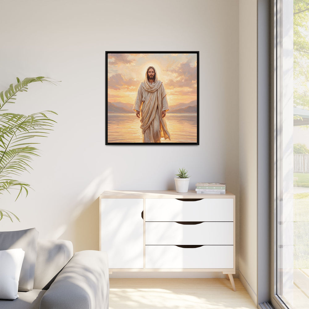 By the Shore at Dawn – Framed Canvas