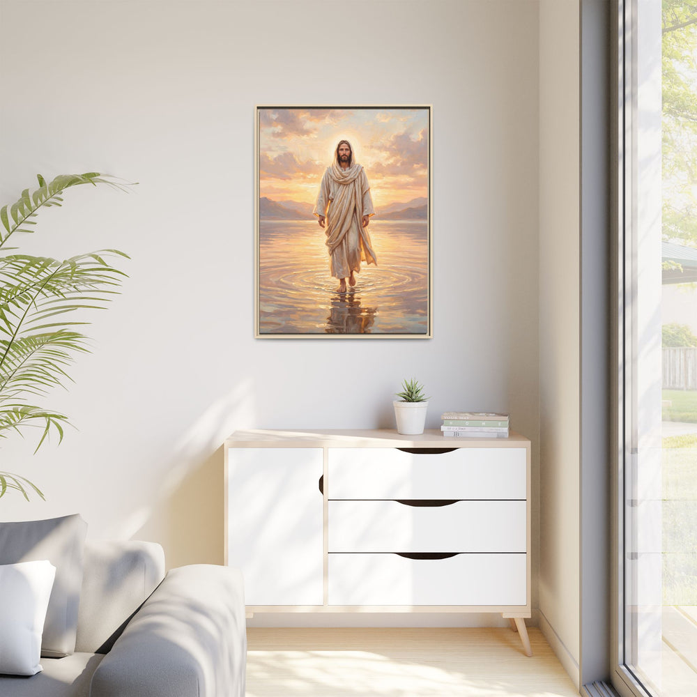 By the Shore at Dawn – Framed Canvas
