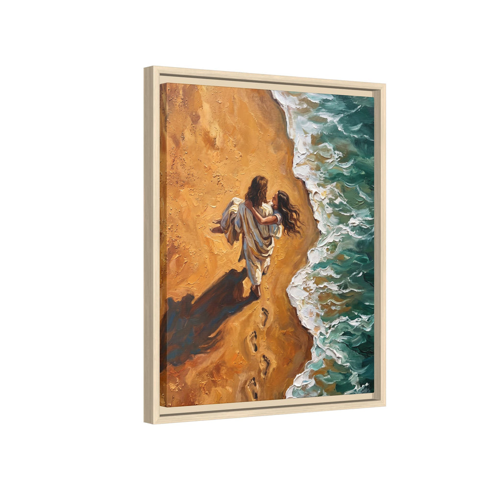 Carried in His Arms – Framed Canvas