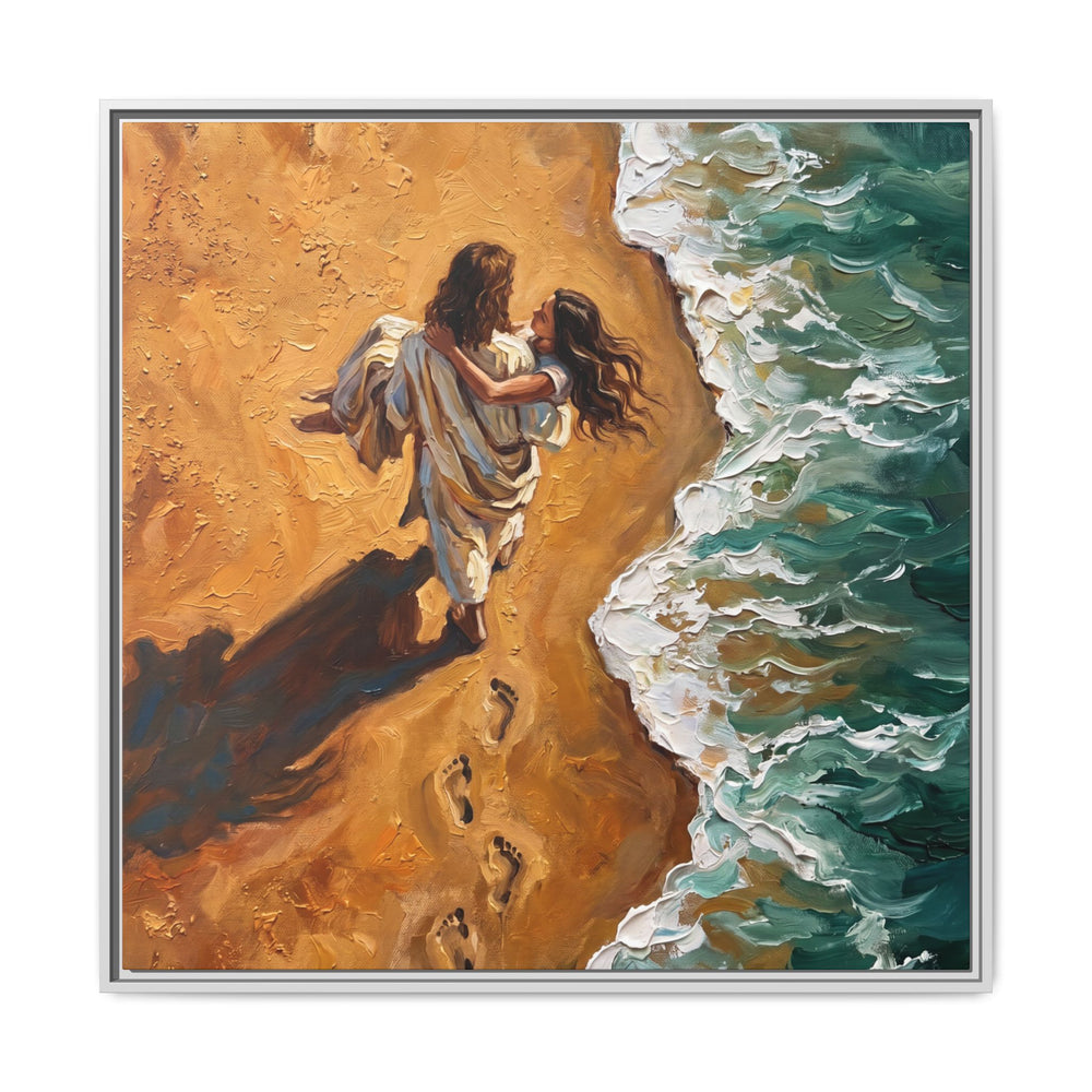 Carried in His Arms – Framed Canvas