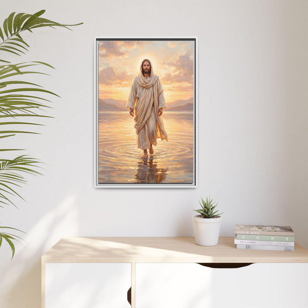 By the Shore at Dawn – Framed Canvas