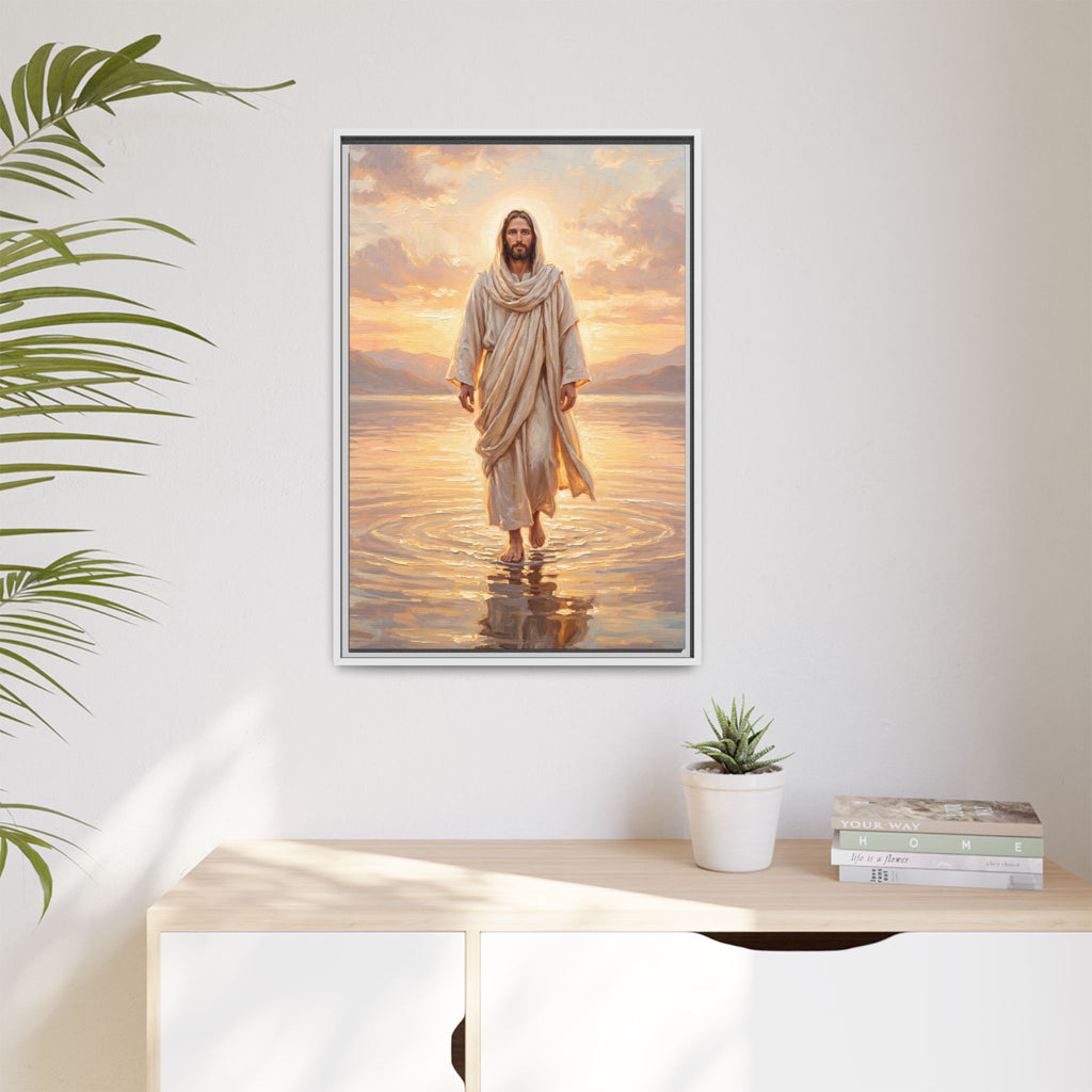 By the Shore at Dawn – Framed Canvas