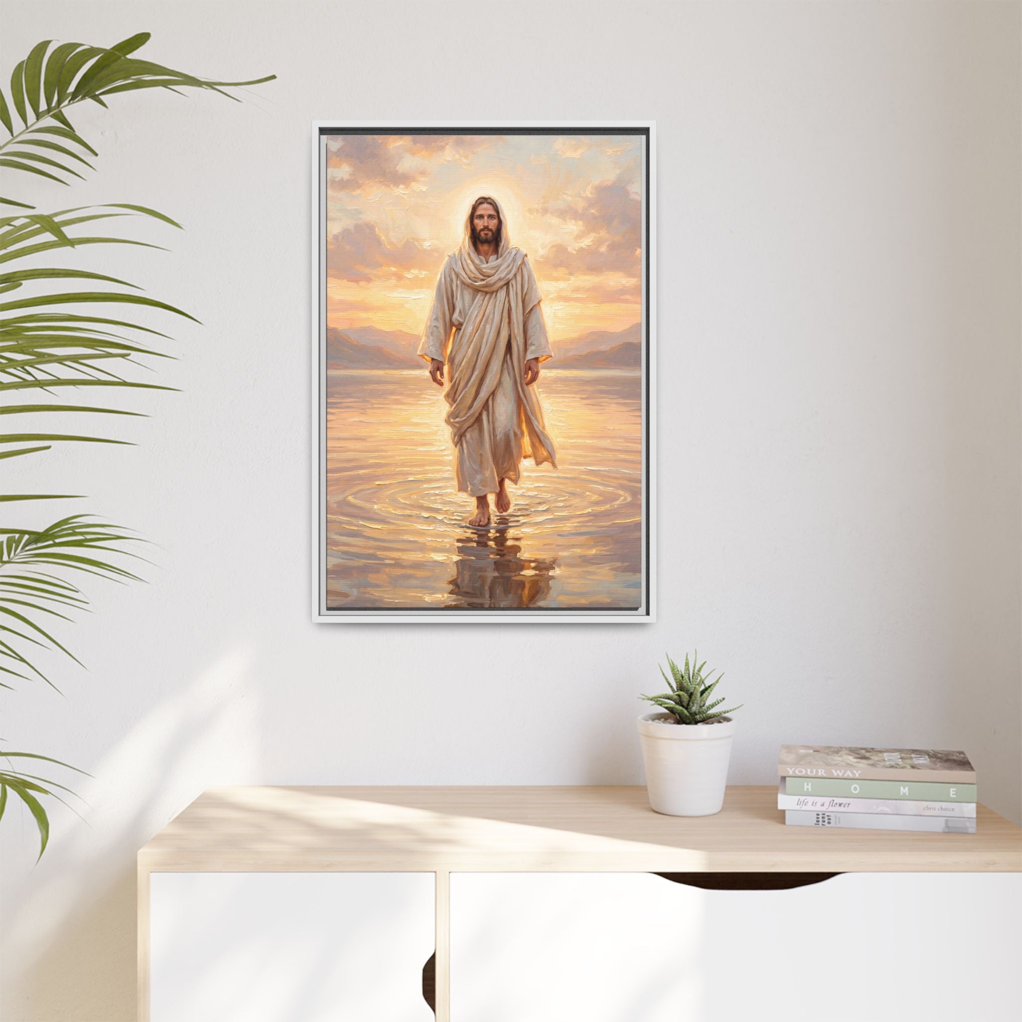 By the Shore at Dawn – Framed Canvas