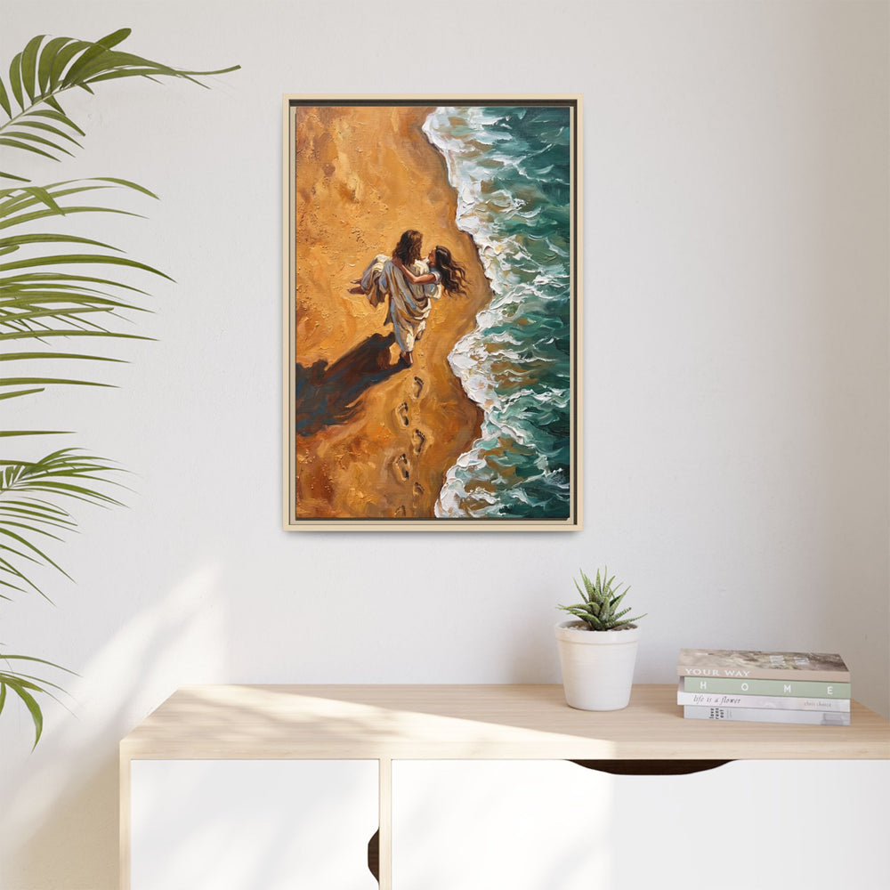 Carried in His Arms – Framed Canvas