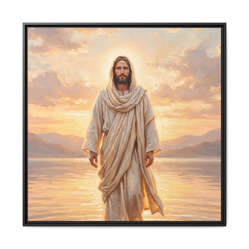 By the Shore at Dawn – Framed Canvas