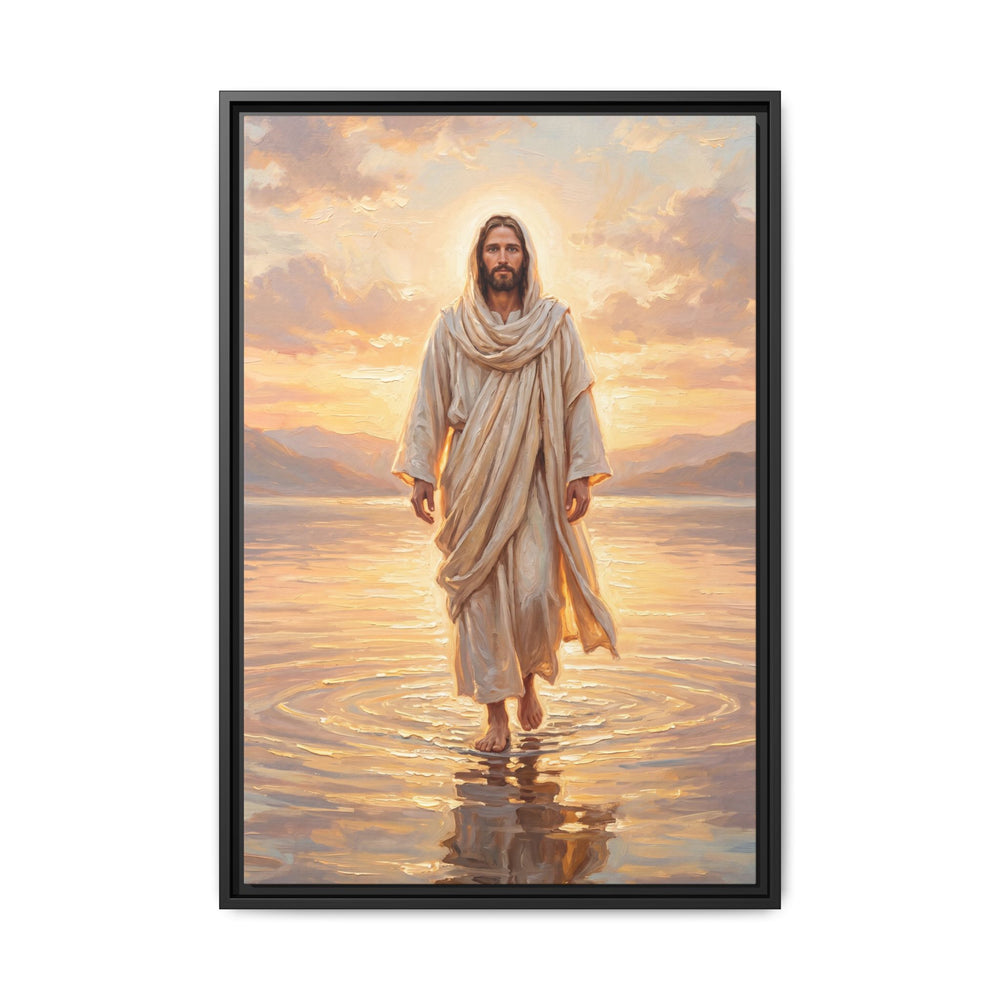By the Shore at Dawn – Framed Canvas