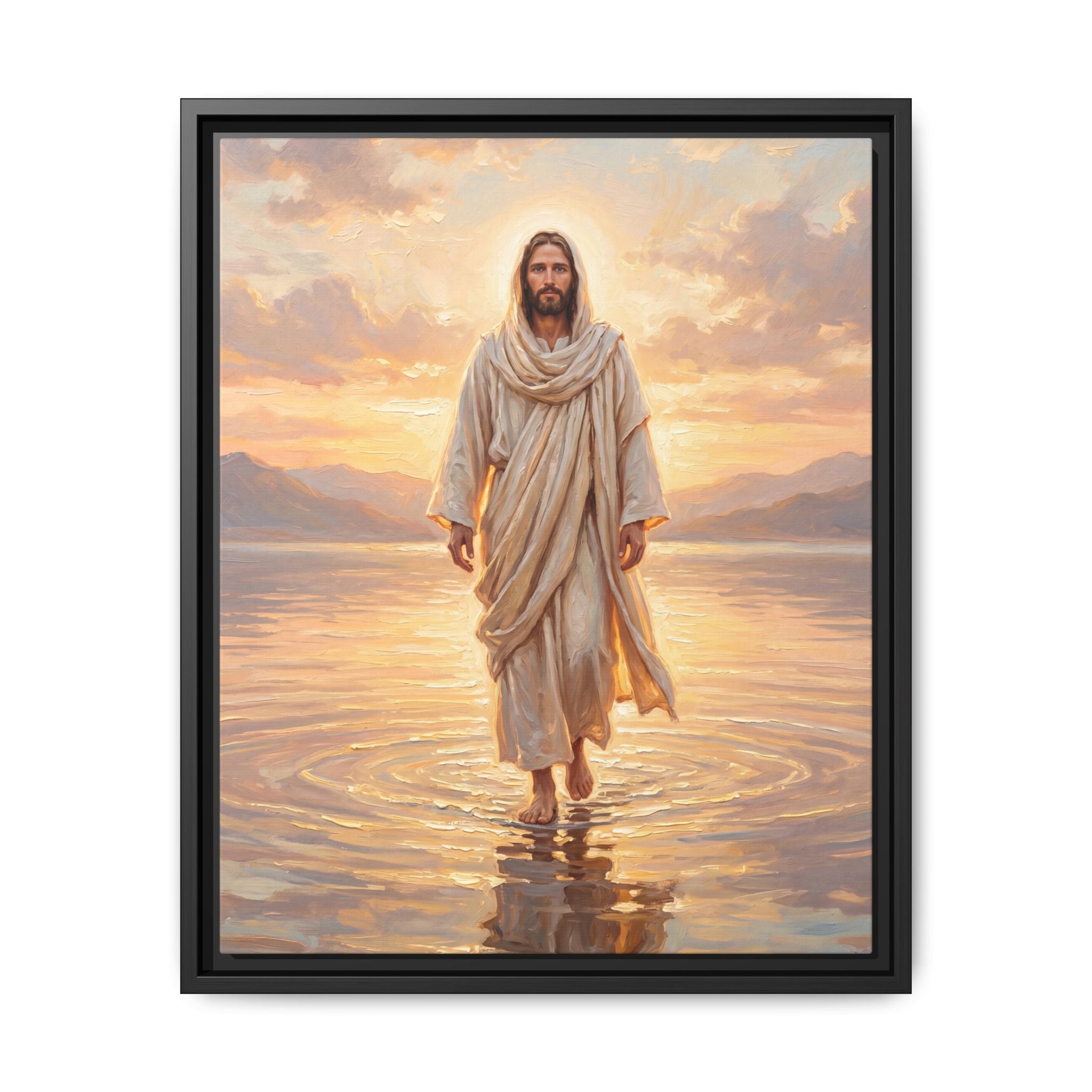 By the Shore at Dawn – Framed Canvas