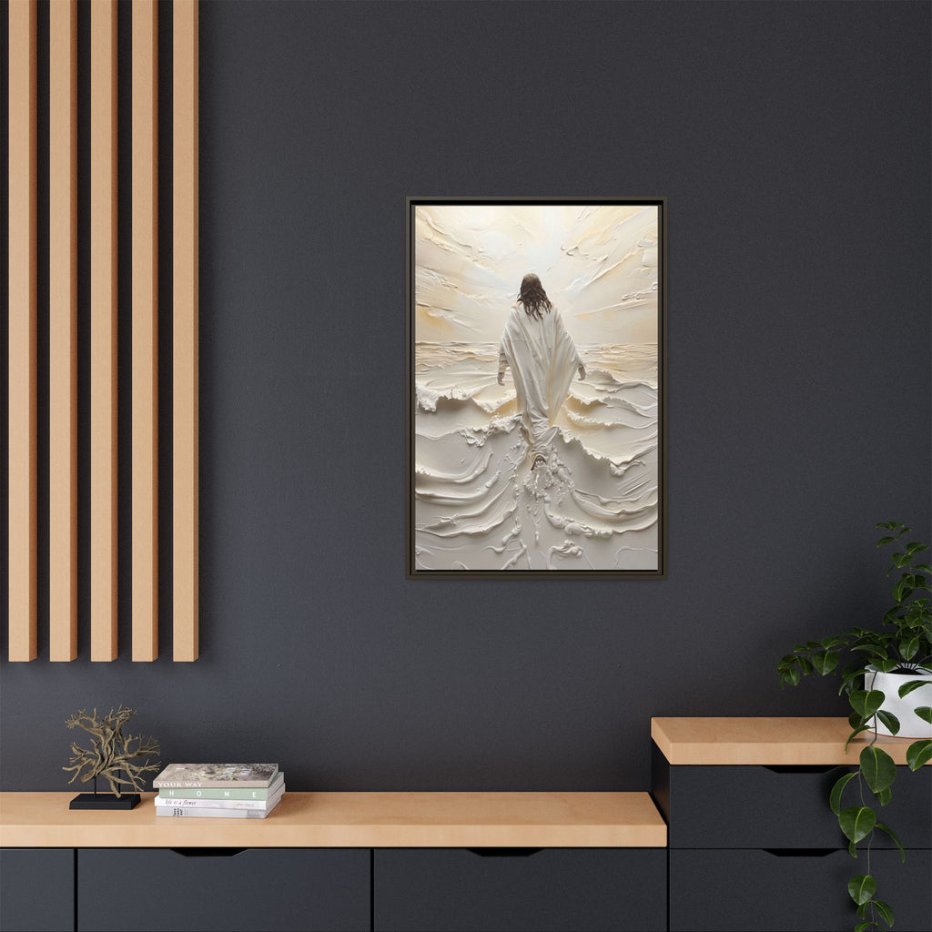 Christus auf den Wellen – Gerahmte Leinwand