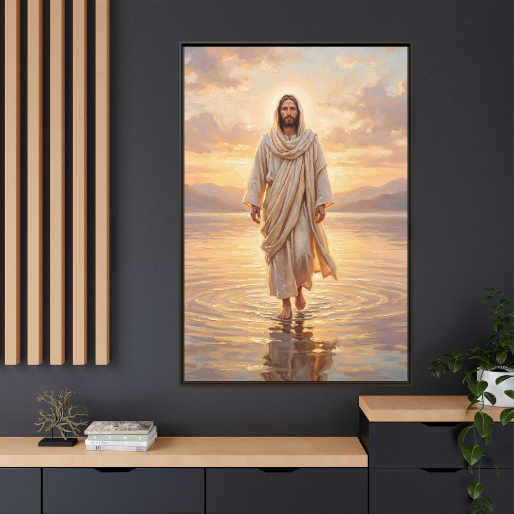 By the Shore at Dawn – Framed Canvas