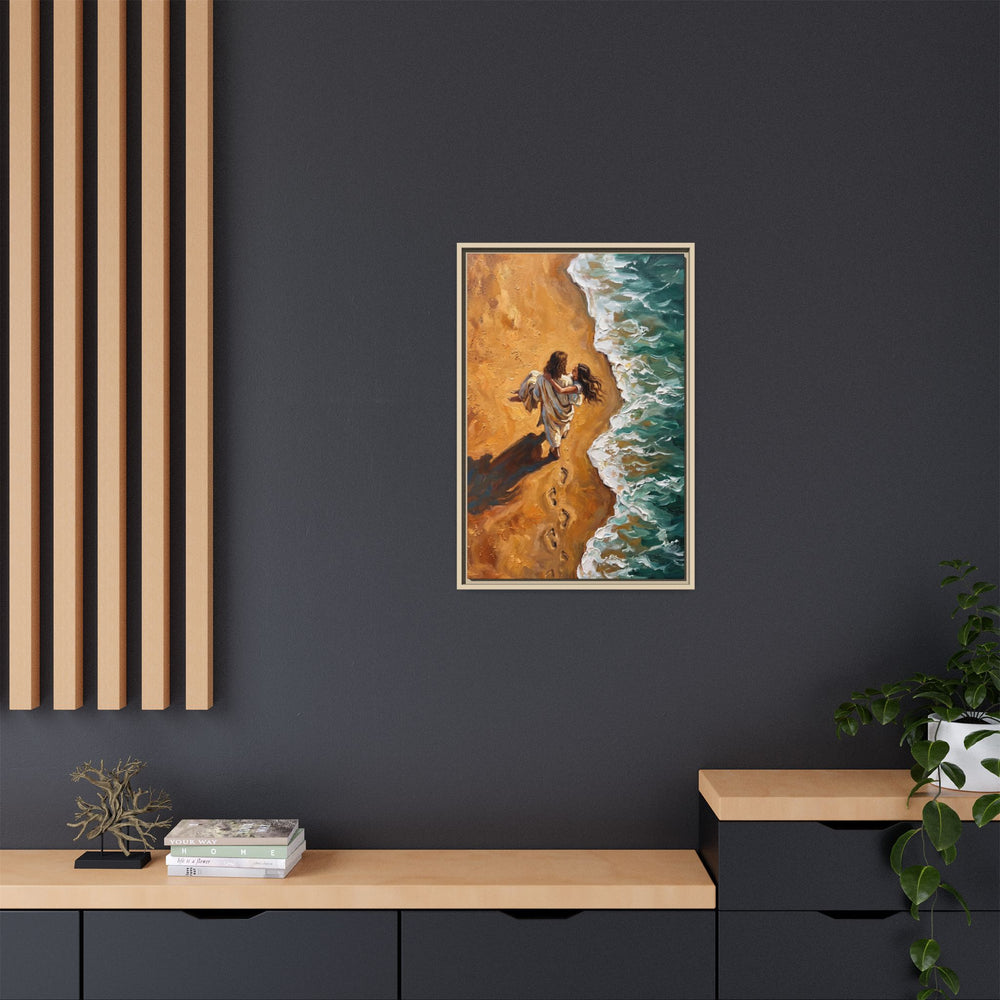 Carried in His Arms – Framed Canvas
