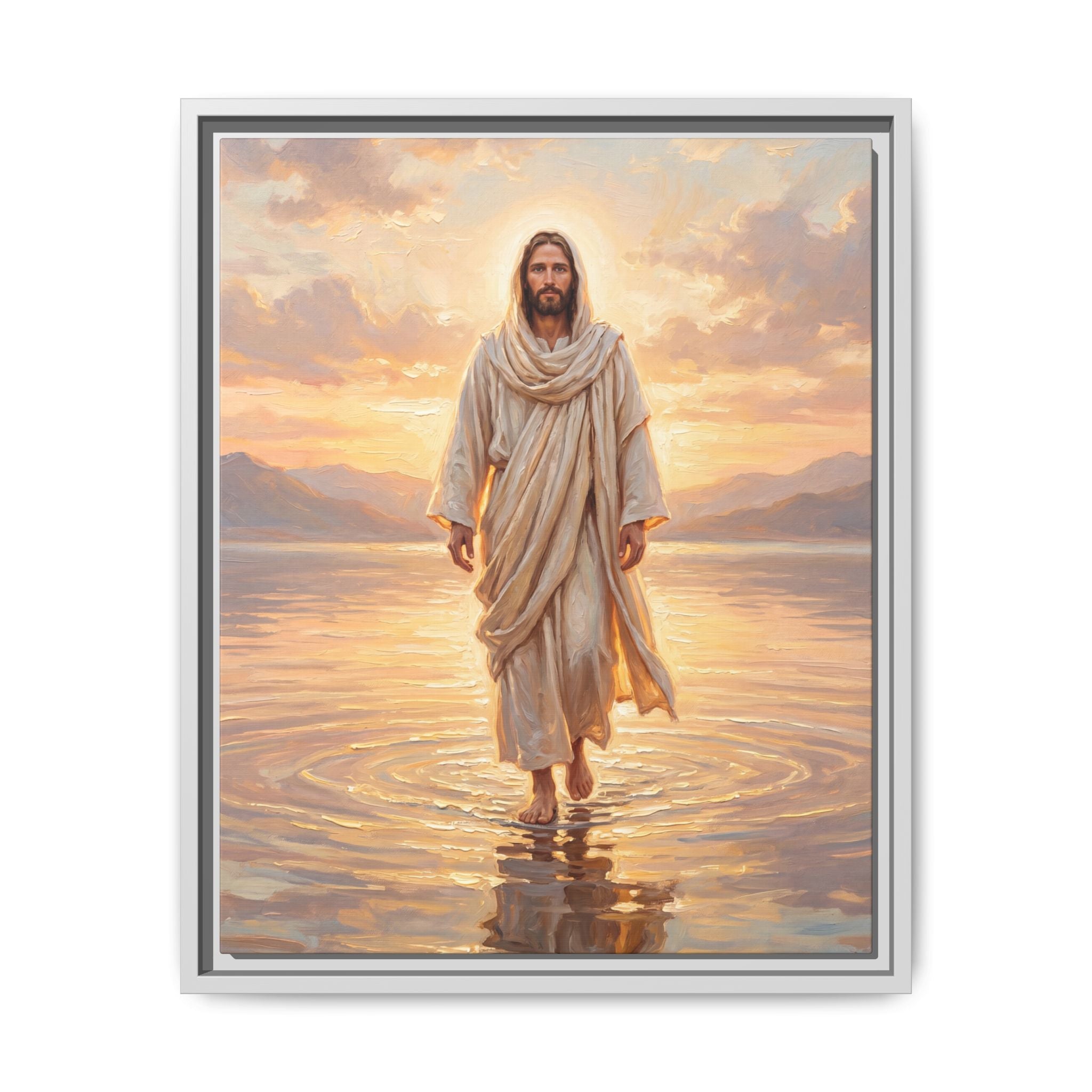 By the Shore at Dawn – Framed Canvas