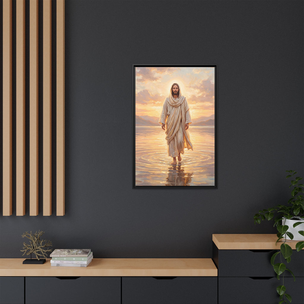By the Shore at Dawn – Framed Canvas