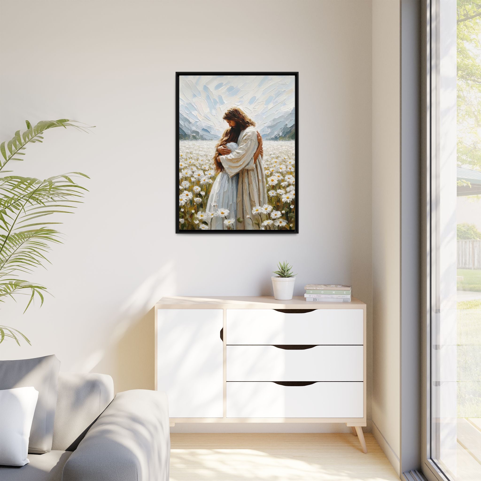 Held by Jesus – Framed Canvas