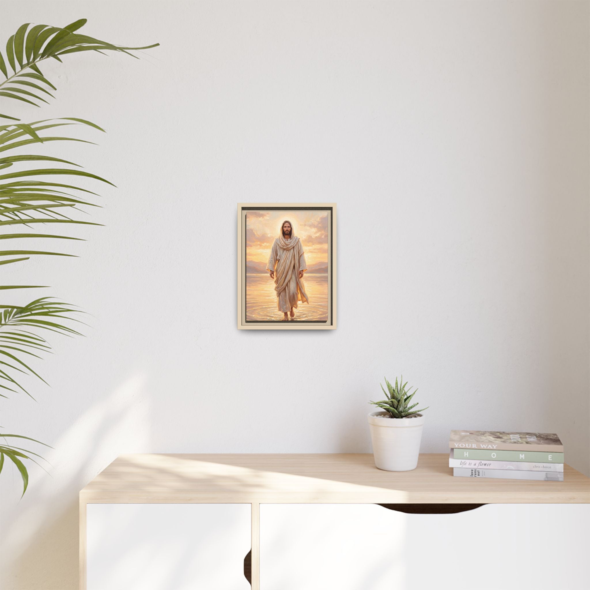 By the Shore at Dawn – Framed Canvas