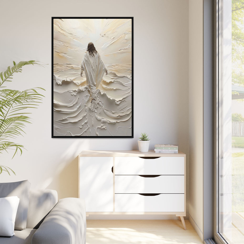 Christus auf den Wellen – Gerahmte Leinwand