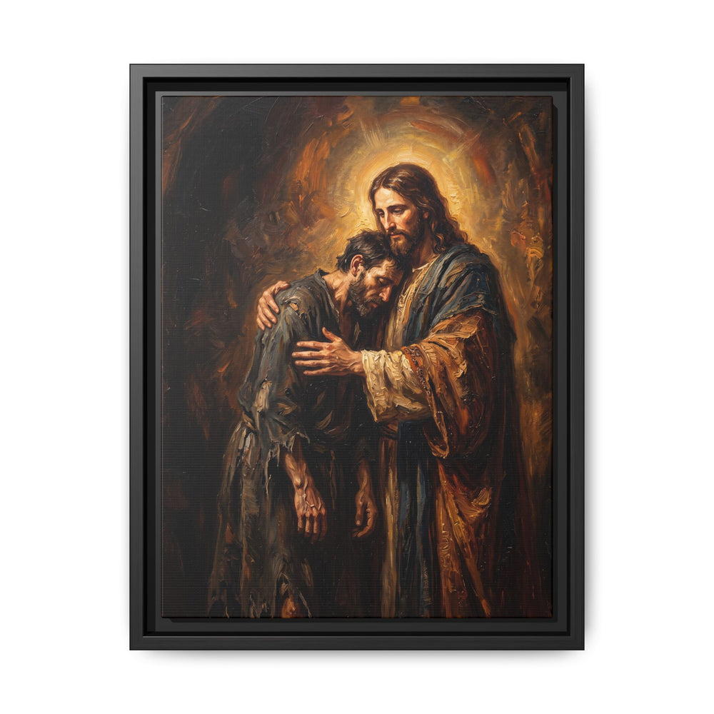 The Embrace of Christ – Framed Canvas