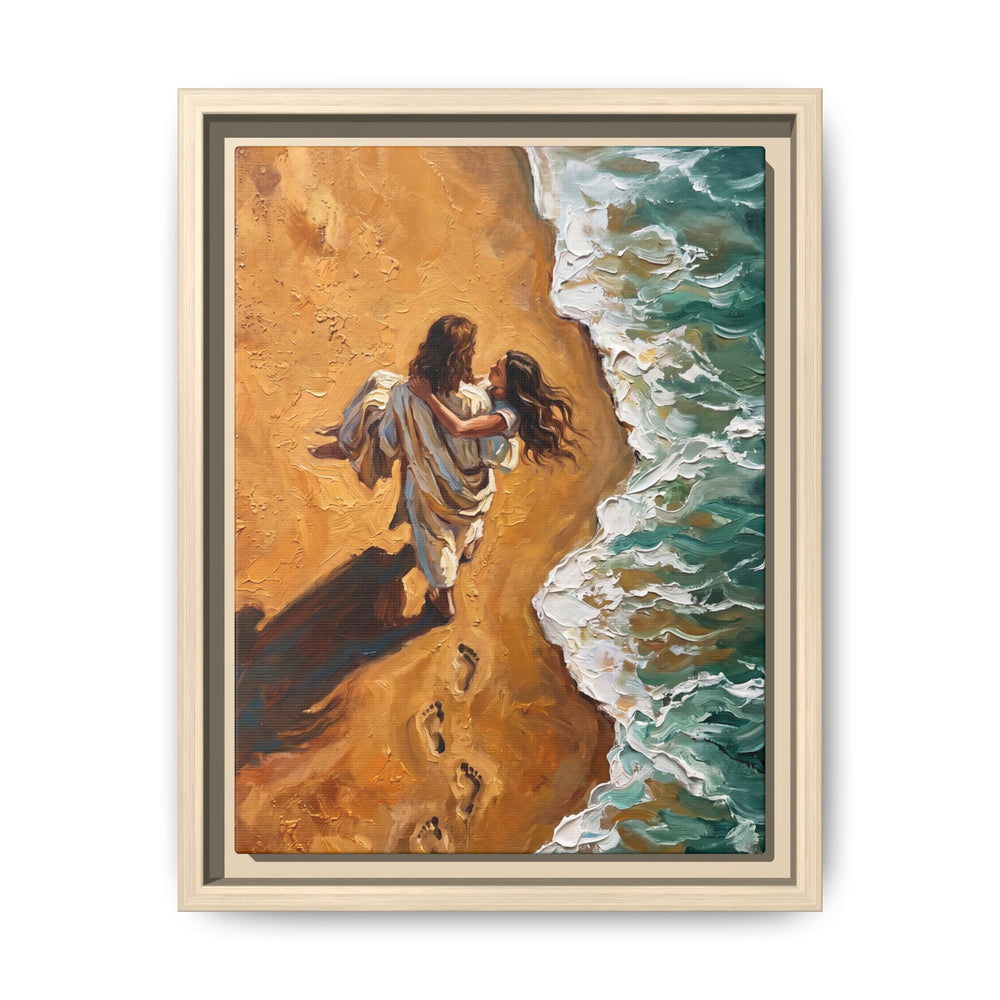 Carried in His Arms – Framed Canvas
