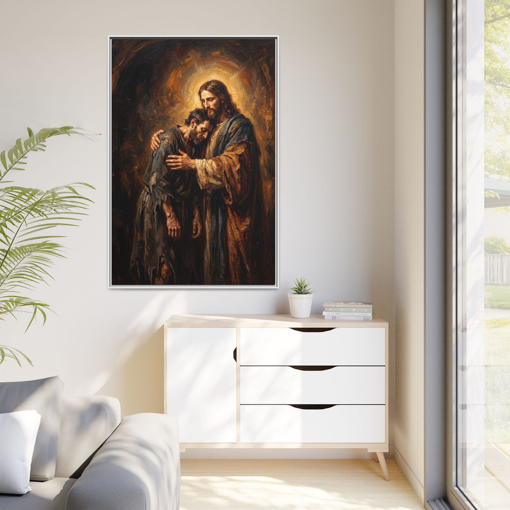 The Embrace of Christ – Framed Canvas
