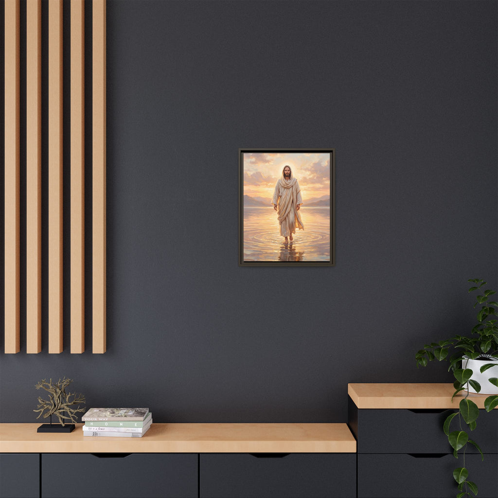 By the Shore at Dawn – Framed Canvas