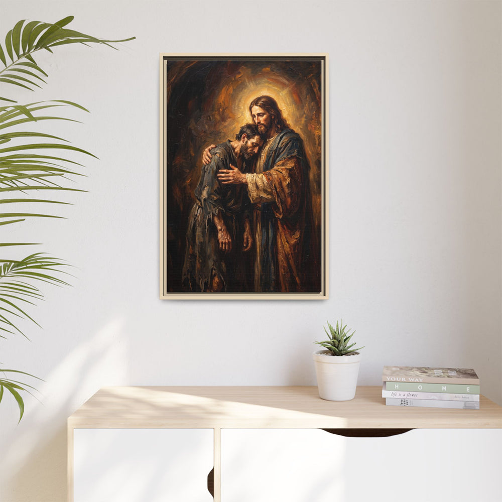 The Embrace of Christ – Framed Canvas