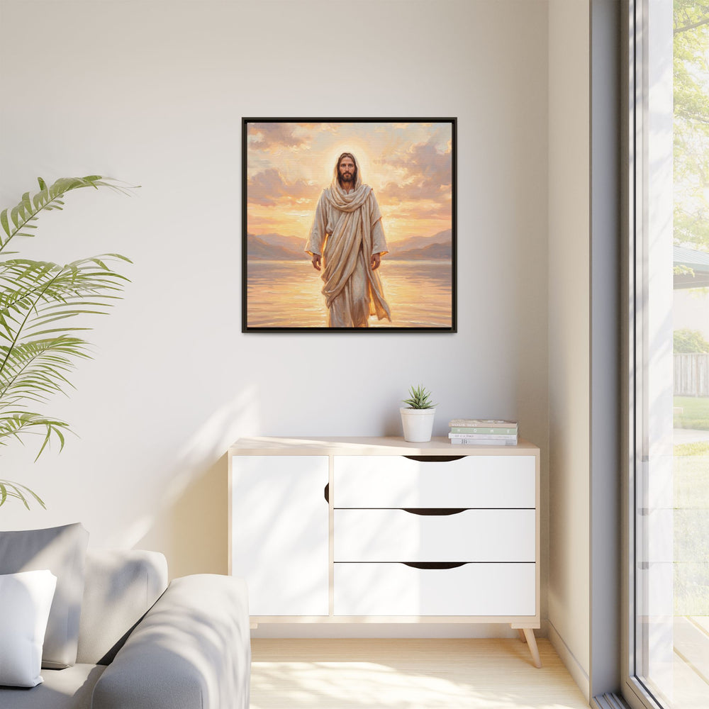 By the Shore at Dawn – Framed Canvas