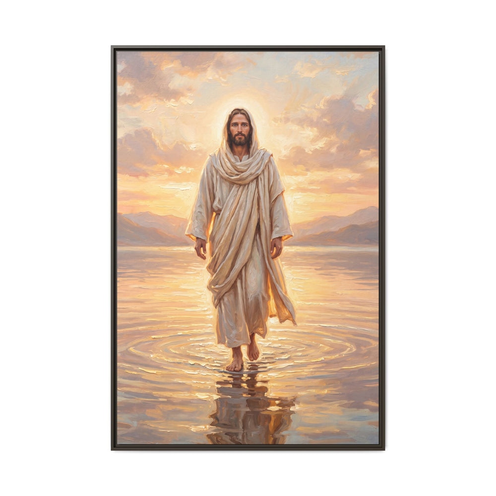 By the Shore at Dawn – Framed Canvas