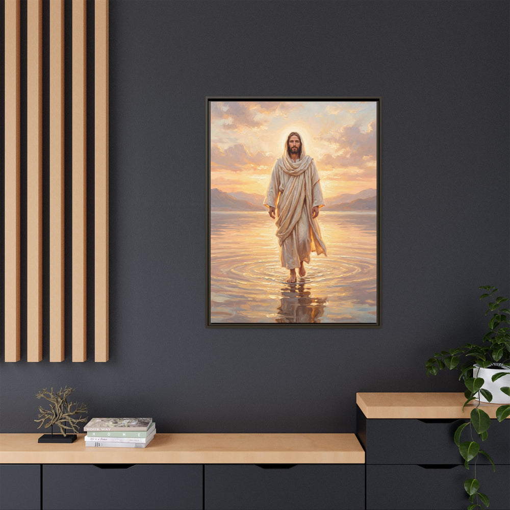By the Shore at Dawn – Framed Canvas