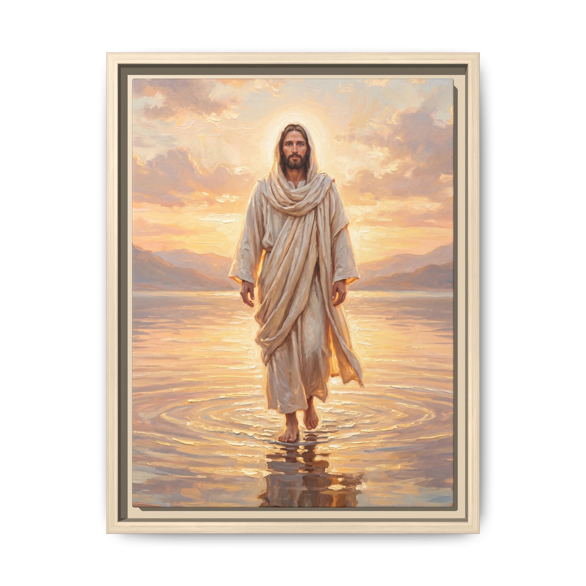 By the Shore at Dawn – Framed Canvas