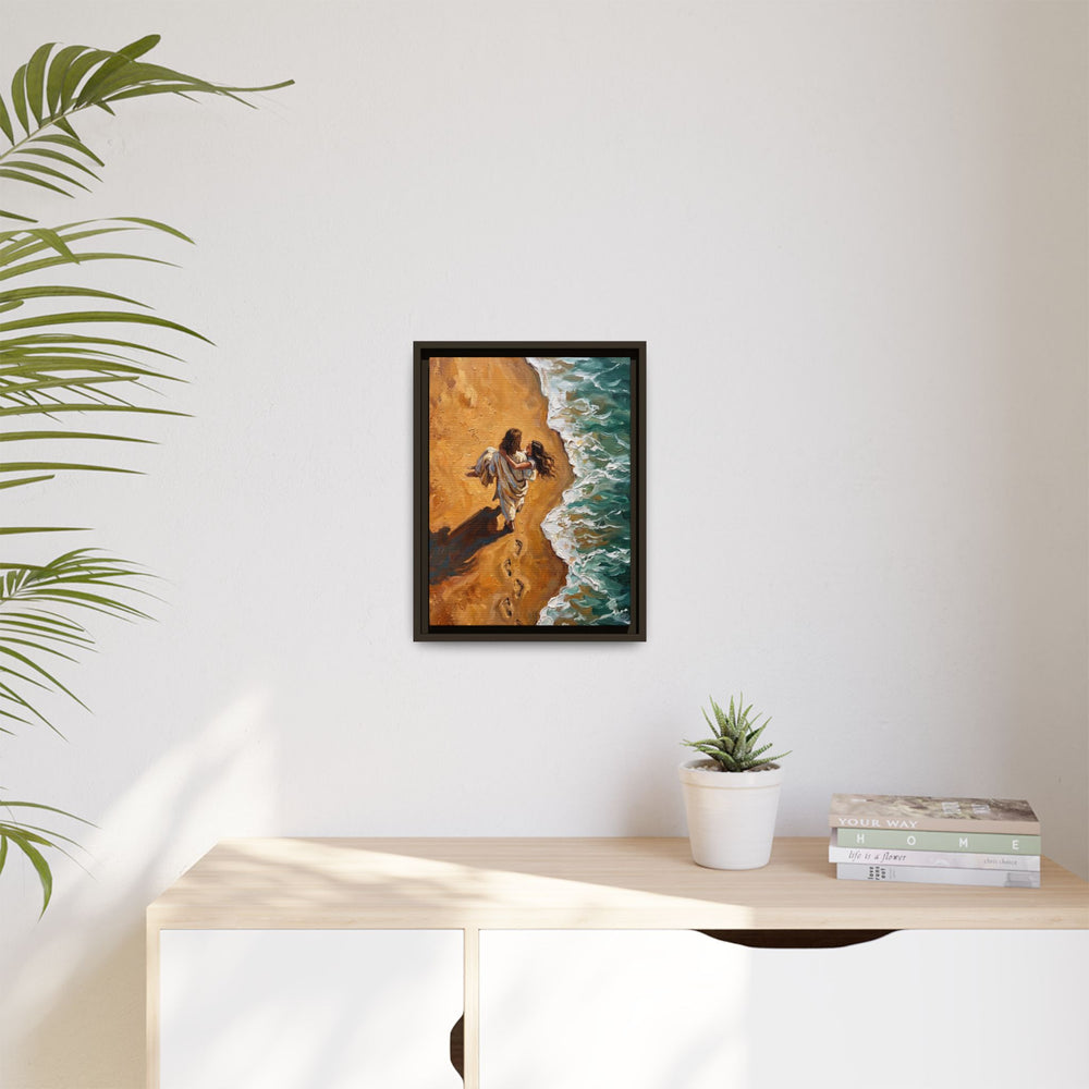 Carried in His Arms – Framed Canvas