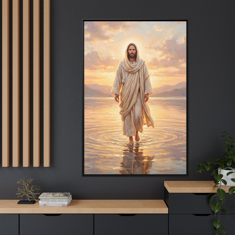 By the Shore at Dawn – Framed Canvas