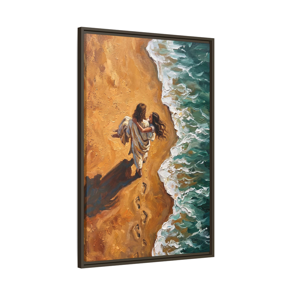 Carried in His Arms – Framed Canvas