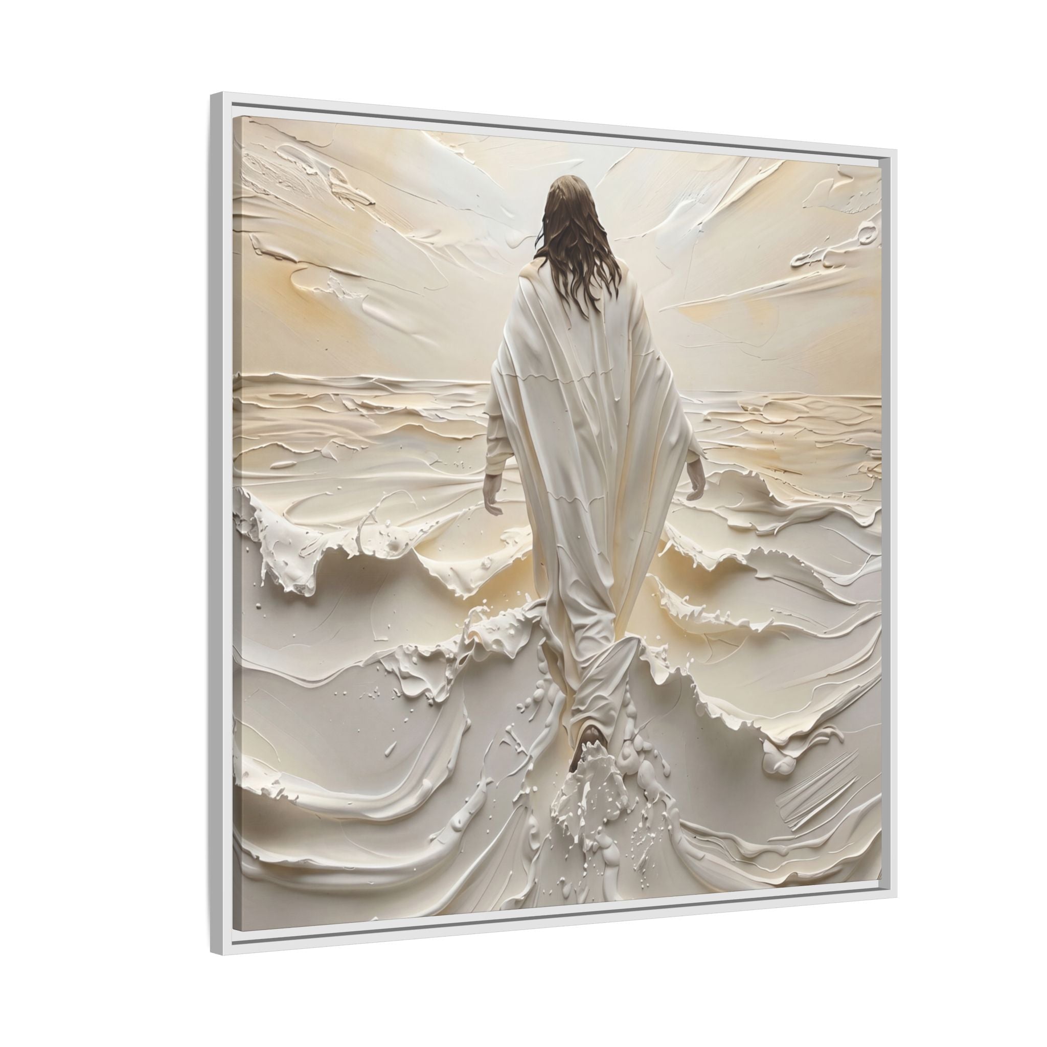 Christus auf den Wellen – Gerahmte Leinwand