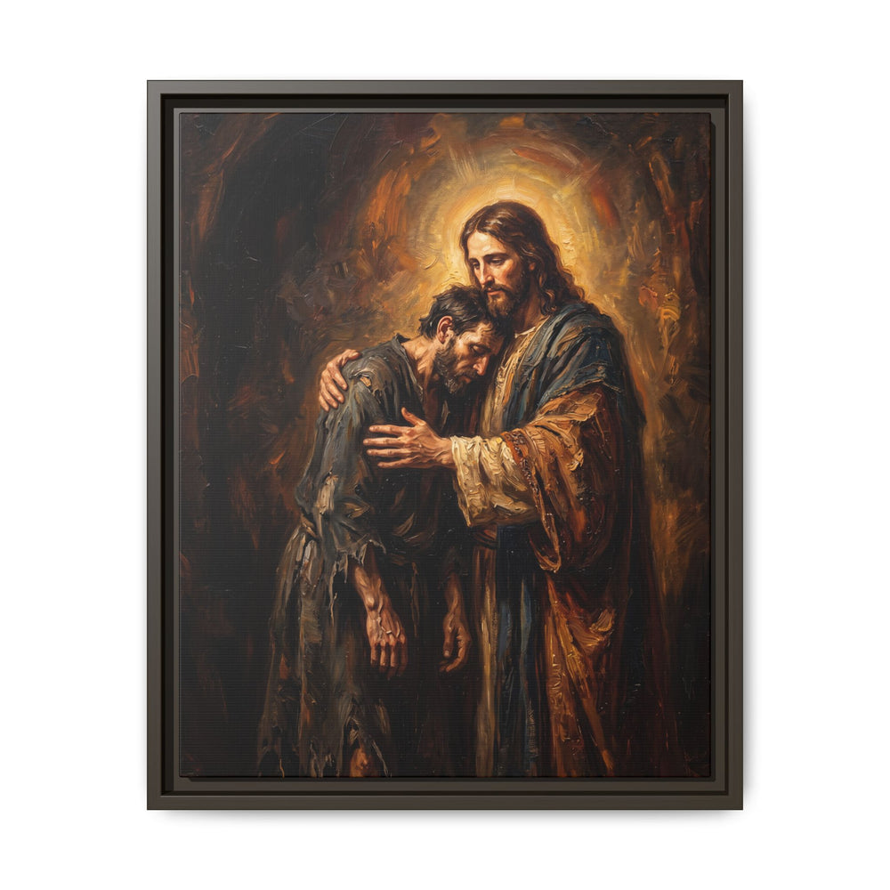 The Embrace of Christ – Framed Canvas