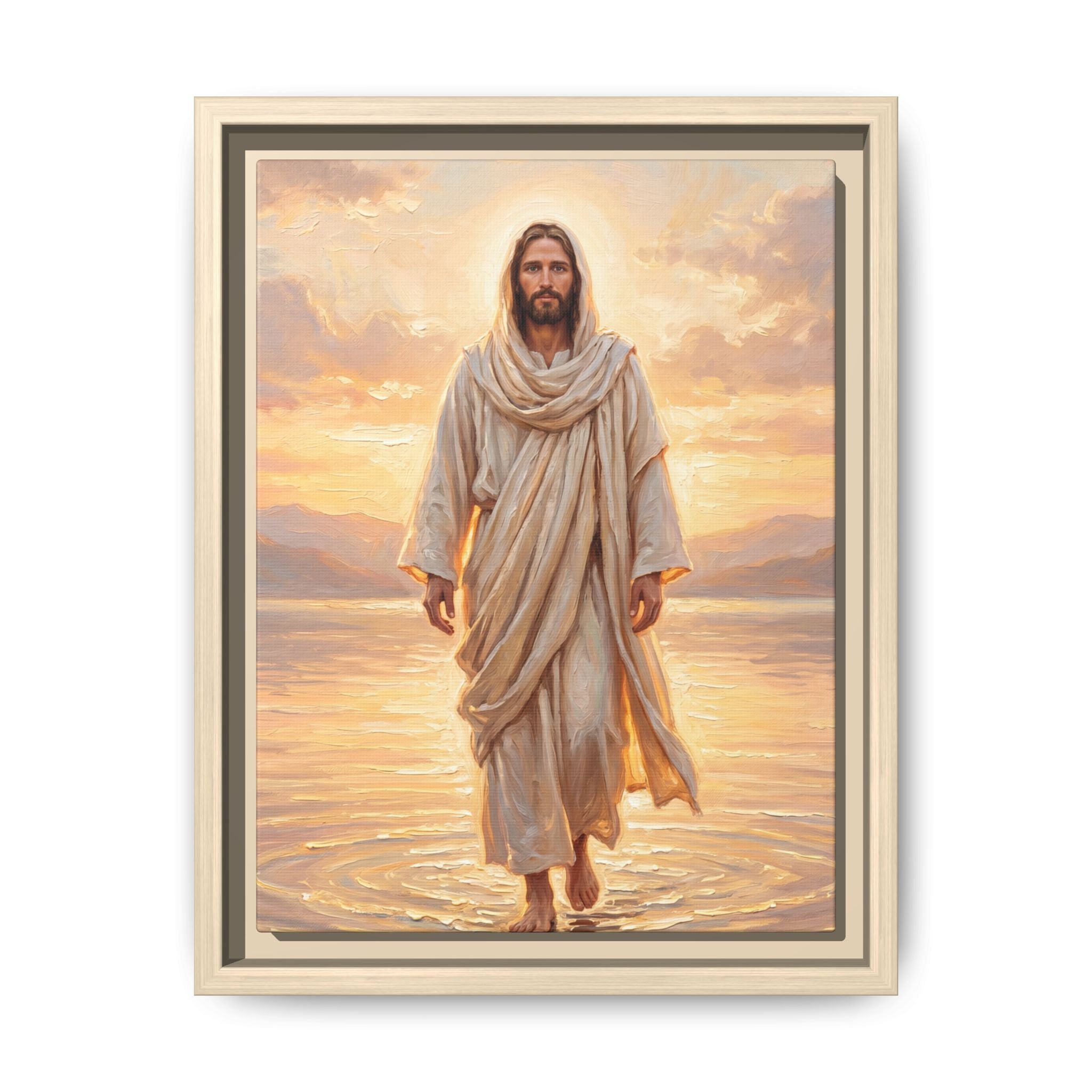 By the Shore at Dawn – Framed Canvas