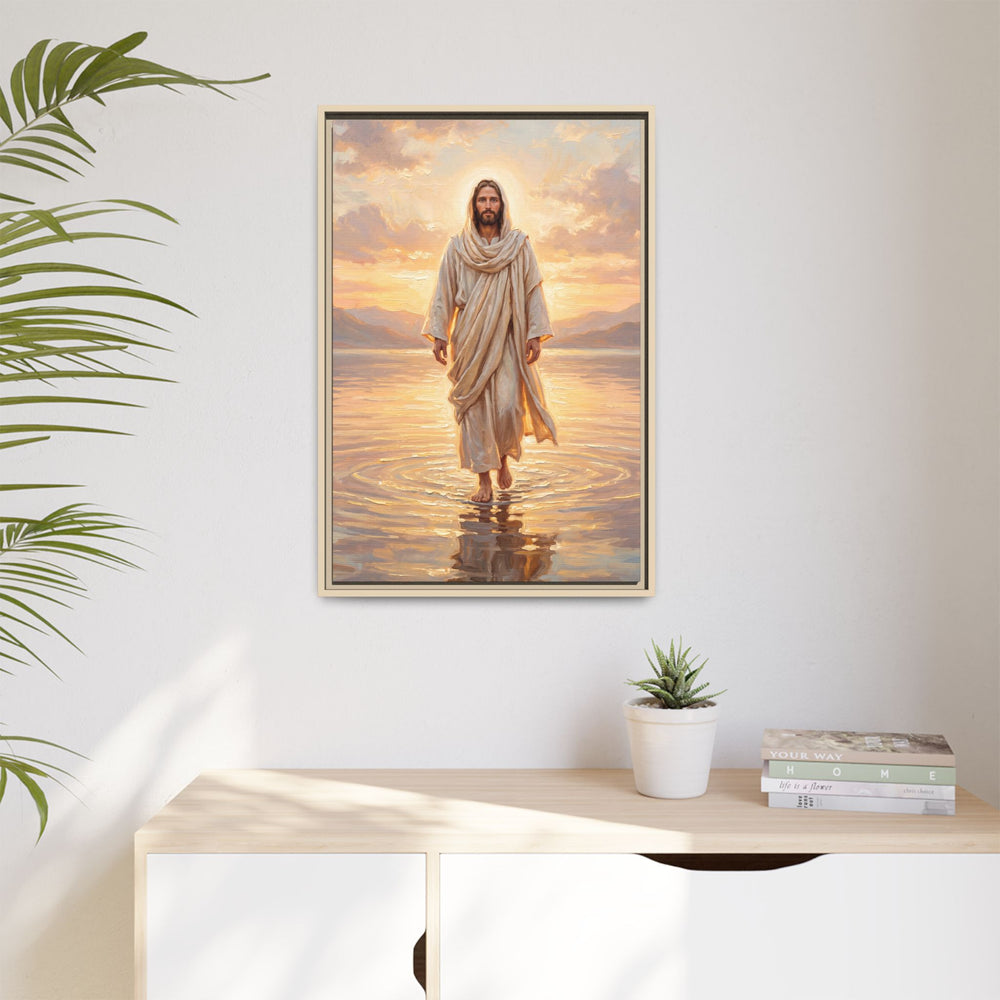 By the Shore at Dawn – Framed Canvas