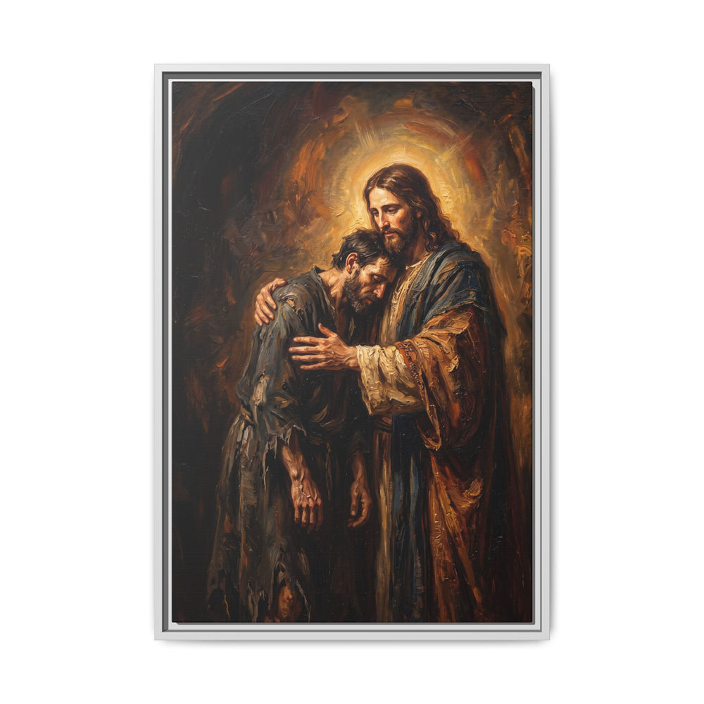 The Embrace of Christ – Framed Canvas