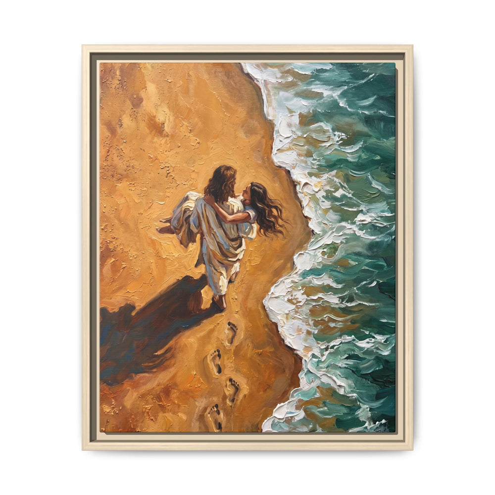 Carried in His Arms – Framed Canvas