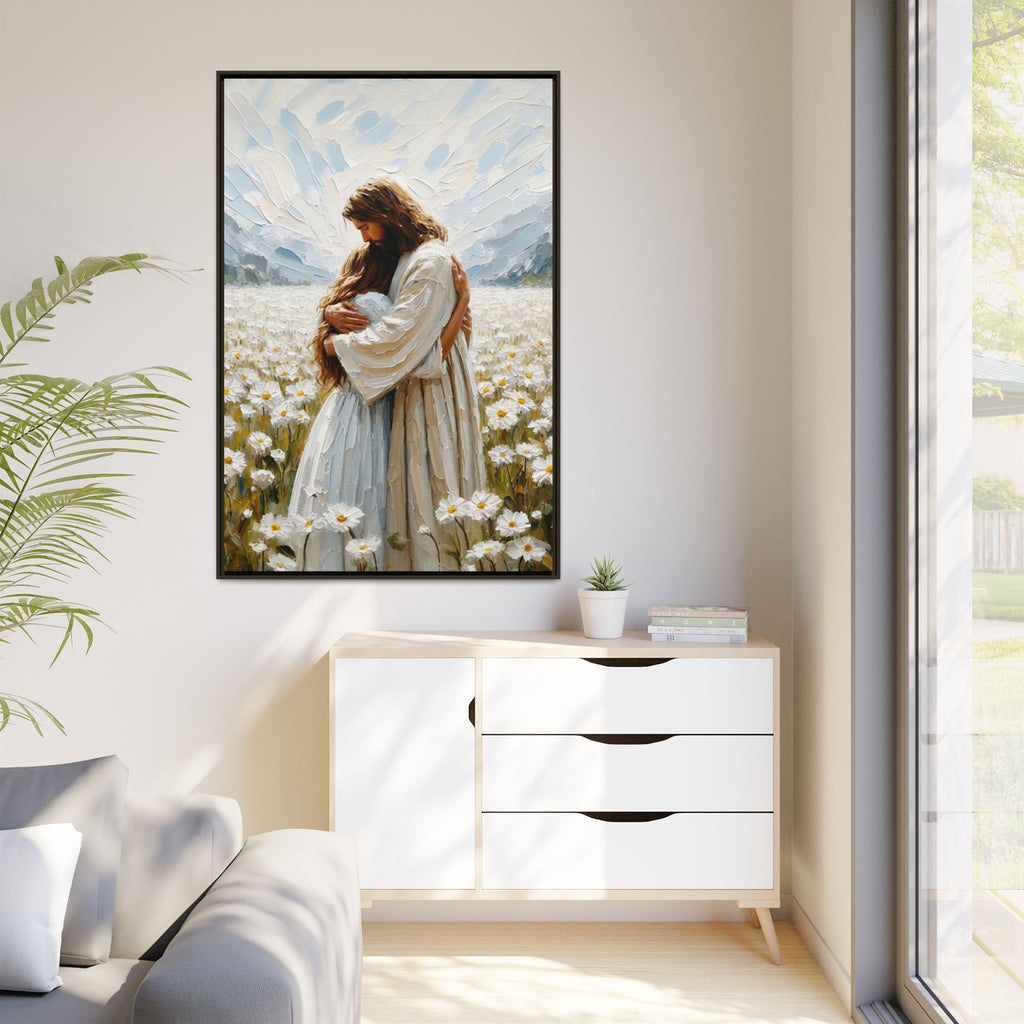 Held by Jesus – Framed Canvas
