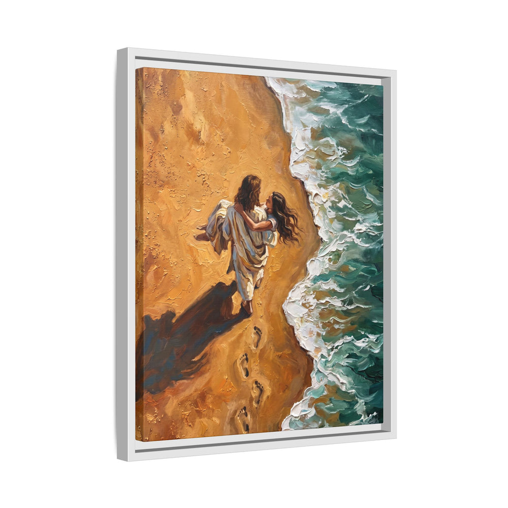Carried in His Arms – Framed Canvas