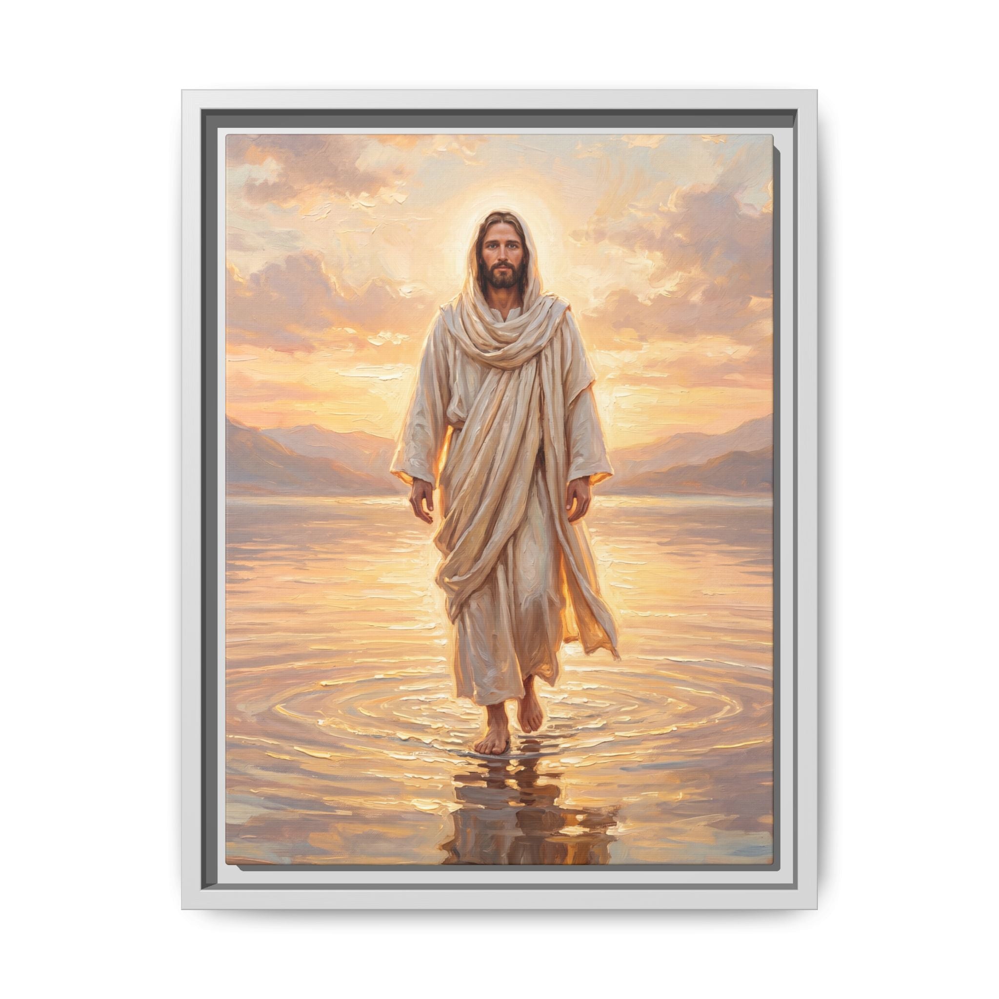 By the Shore at Dawn – Framed Canvas